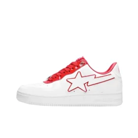 A Bathing Ape Bape Sta Low White Red Border
