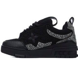 LOUIS VUITTON Trainer Low Top Skateboard Shoes Men's Women's crystal Black