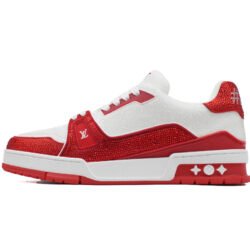 LOUIS VUITTON Trainer Low Top Skateboard Shoes Men's Women's crystal Red