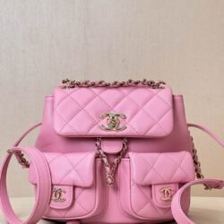 CHANEL Lambskin Shoulder Bag Backpack