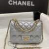 CHANEL Lambskin Shoulder Bag Crossbody Bag Gold Pearl Chain