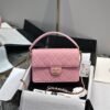 CHANEL Lambskin Shoulder Bag Crossbody Bag Gold Buckle Handbag pink