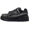 LOUIS VUITTON Trainer Maxi Little Chubby Ding Low Top Skateboard Shoes Men's Women's crystal Black
