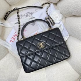 CHANEL Lambskin Shoulder Bag Crossbody Bag Handbag