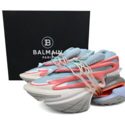 l BALMAIN Unicorn Low-top Grey Blue Red