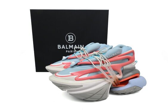 l BALMAIN Unicorn Low-top Grey Blue Red