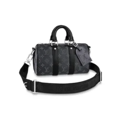 LOUIS VUITTON Keepall Coated Canvas With Leather Trim Handbag M46271
