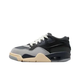 Air Jordan 4 RM Slip Resistant Cushioning Mid Top Basketball Shoes Black Gray  FQ7938-002