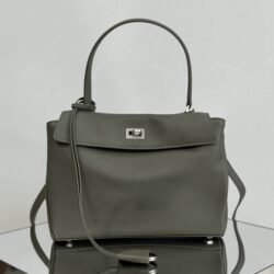 Balenciaga Crocodile Embossed Hourglass Cow Leather Handbag, Crossbody Bag 2 color