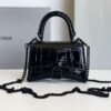 Balenciaga Crocodile Embossed Hourglass Cow Leather Handbag 14 colors