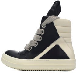 RICK OWENS GeoBasket Oversized Eylet Black White
