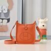HERMES Evelyne Clemence Bullock Leather Shoulder Bag Crossbody Bag