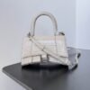 Balenciaga Crocodile Embossed Hourglass Top Handle handbag Beige
