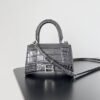 Balenciaga Crocodile Embossed Hourglass Top Handle handbag dark gray