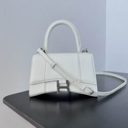 Balenciaga Hourglass Cow Leather Hourglass Bag, Handbag, Crossbody Bag  White