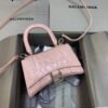 Balenciaga Crocodile Embossed Hourglass Top Handle handbag pink
