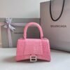 Balenciaga Crocodile Embossed Hourglass Top Handle handbag Pink