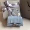 Balenciaga Crocodile Embossed Hourglass Top Handle handbag blue