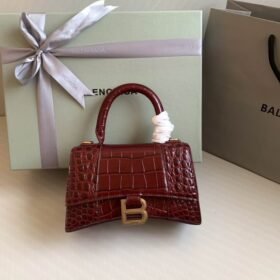 Balenciaga Crocodile Embossed Hourglass Top Handle handbag