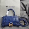 Balenciaga Crocodile Embossed Hourglass Top Handle handbag Blue