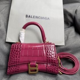Balenciaga Crocodile Embossed Hourglass Top Handle handbag