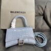 Balenciaga Crocodile Embossed Hourglass Top Handle handbag skyblue