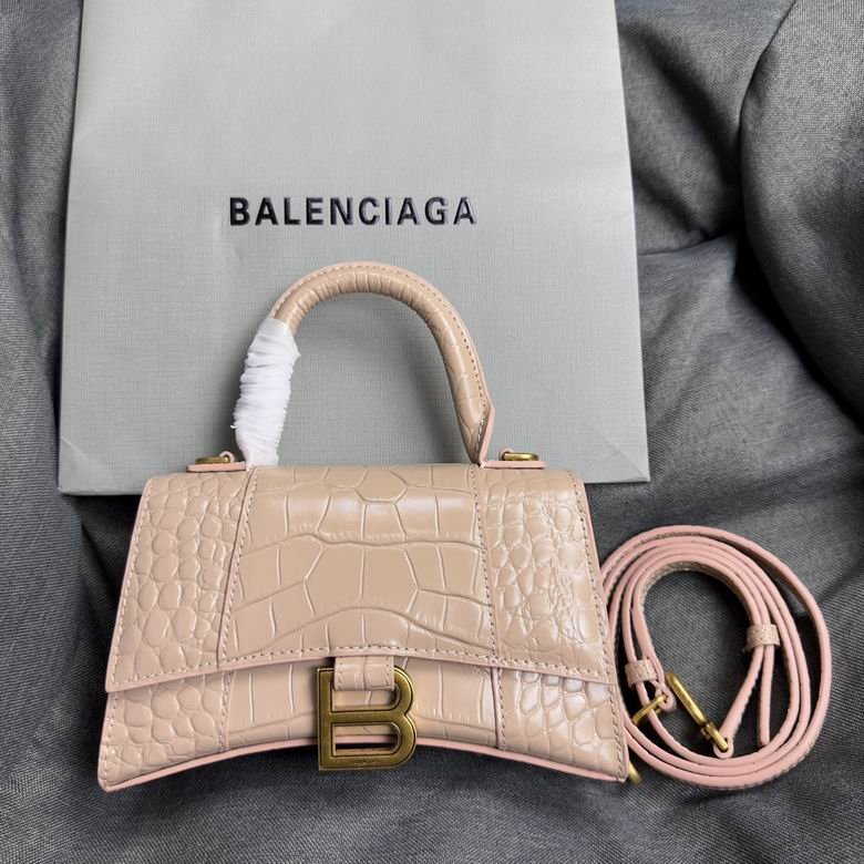 Balenciaga Crocodile Embossed Hourglass Top Handle handbag