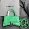 Balenciaga Crocodile Embossed Hourglass Top Handle handbag green