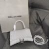 Balenciaga Embossed Hourglass Top Handle handbag Denim white