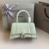 Balenciaga Crocodile Embossed Hourglass Cow Leather Handbag, Crossbody Bag green