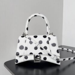 Balenciaga Crocodile Embossed Hourglass Cow Leather Handbag, Crossbody Bag