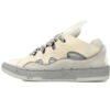Lanvin Curb Sneaker Leather Sneakers Women's Men's Shoes Rice White Grey