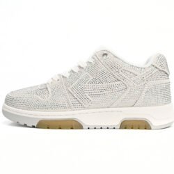 OFF-WHITE Out Of Leather Sneakers Men's Shoes Silver Sky Star