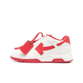 OFF-WHITE Out Of Leather Sneakers Men's Shoes White Red
