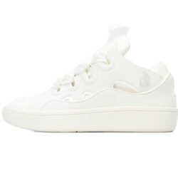 Lanvin Curb Sneaker Leather Sneakers Women's Men's Shoes All Black