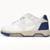 OFF-WHITE Out Of Leather Sneakers Men's Shoes White and Blue Tail