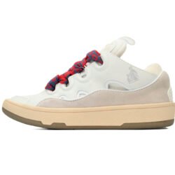 Lanvin Curb Sneaker Leather Sneakers Women's Men's Shoes Rice White