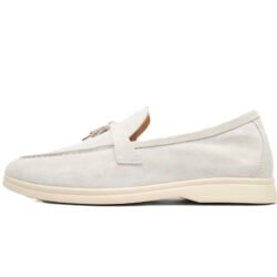 Loro Piana Summer Walk Loafers Men's Dress shoes Rice White
