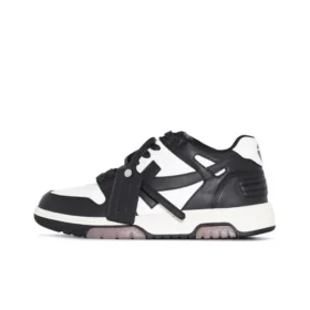 OFF-WHITE Out Of Leather Sneakers Men's Shoes  Black And White Pandas