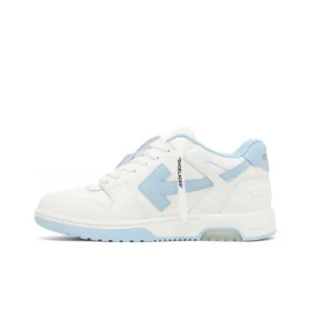 OFF-WHITE Out Of Leather Sneakers Men's Shoes Sky Blue And White