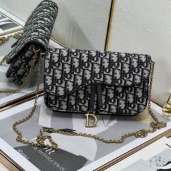 DIOR Saddle Grain Calfskin Saddle Bag, Shoulder Bag, Crossbody Bag