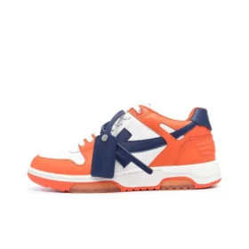 OFF-WHITE Out Of Leather Sneakers Men's Shoes White Orange