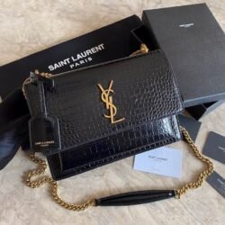 YSL SAINT LAURENT SUNSET Calfskin Shoulder Bag Crossbody Bag