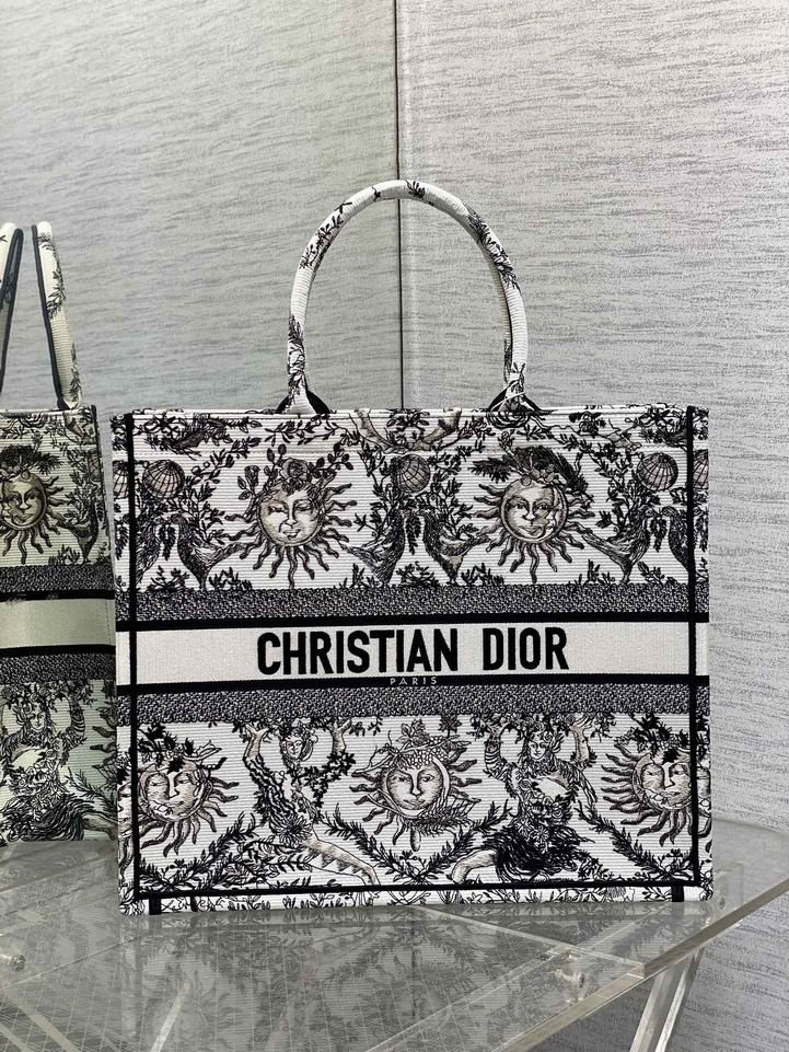 DIOR Embroidery Tote Bag Shopping Bag Handbag L 4 color