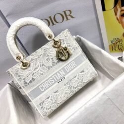 DIOR Embroidery lace Tote Bag Shopping Bag Handbag