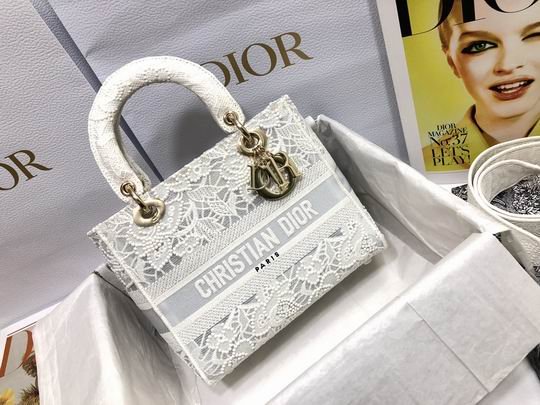 DIOR Embroidery lace Tote Bag Shopping Bag Handbag