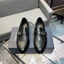 Dior Men Loafer Cowhide Leather Suit Shoes
