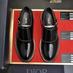 Dior Men Loafer Cowhide Leather Suit Shoes 3 color