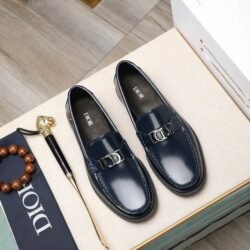 Dior Men Loafer Cowhide Leather Suit Shoes 3 color