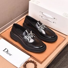 Dior Men Loafer Cowhide Leather Suit Shoes